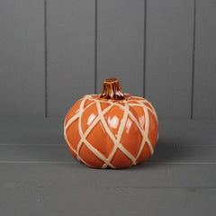Orange checked ceramic pumpkin