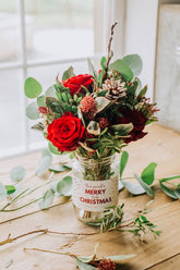 Christmas flower jar