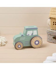 Mini farm wood tractor money box