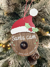 Elf and Santa camera hanging decoration