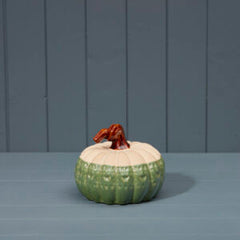 Green glazed ceramic pumpkin