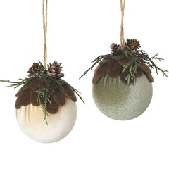 Shimmer bauble with pine one & felt detail