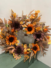 Autumn sunflower wreath