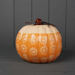Orange ceramic flower detail pumpkin