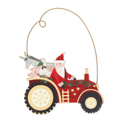Santa & Farm Animals in Tractor