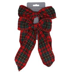 Pack/2 Fabric Bow - Red Tartan