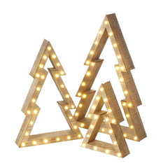Wooden LED Tree set