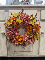 Rustic hydrangea wreath