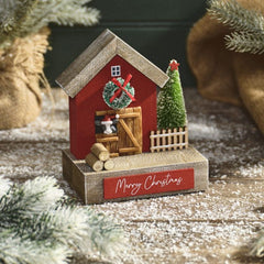 On the farm ‘Merry Christmas’ wooden house