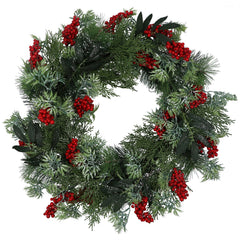 Conifer with  Red Berries wreath