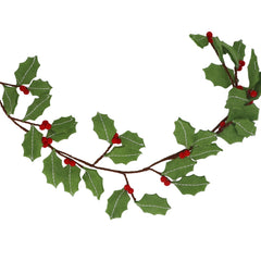 Holly Leaves & Red Berries garland