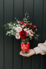 ‘You make my heart smile’ Fresh Flower Jar