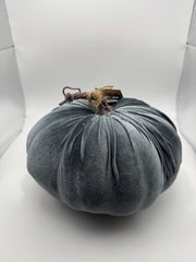 Large grey velvet pumpkin