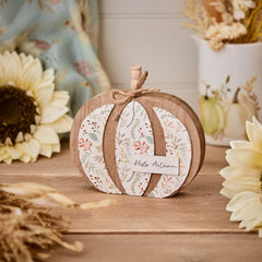 Wooden hello pumpkin