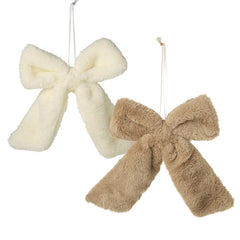 Fluffy Cream/Brown Bow Hanger