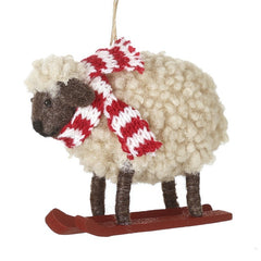 Hanging sheep on ski’s decoration