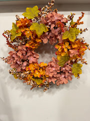 Rustic hydrangea wreath