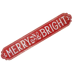 Merry & Bright metal sign