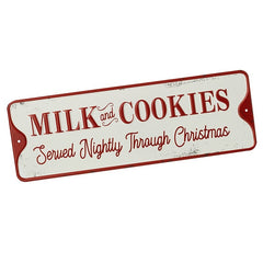 Milk and cookies metal sign