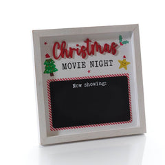 Christmas movie night blackboard