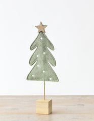 Green Felt Tree on Base