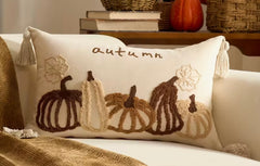 Autumn detailed embossed cushion 30 x 50 cm