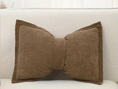 Brown bow shaped  cushion (insert included) 30 x 50 cm