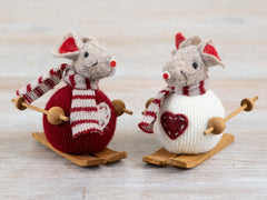 Skiing Fabric Mice 8cm