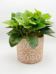 Faux plant on ceramic pot