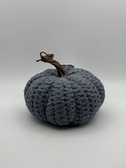 Grey knitted pumpkin