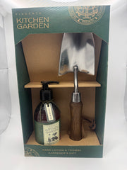 Kitchen garden hand lotion and trowel gift set
