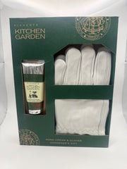 Hand cream and gloves gardeners gift set