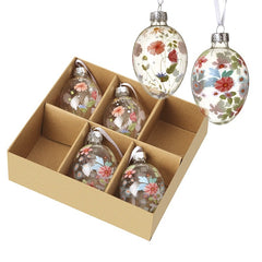 Floral print egg decorations 6pack