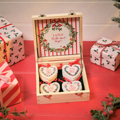 Holly & berry heart Christmas decoration