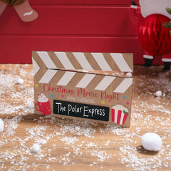 Christmas movie night plaque