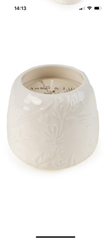 Embossed ceramic candle (Amber & Lily scent)