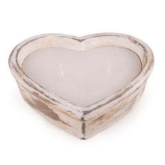 Stone heart shaped candle