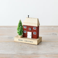 Red Wooden Christmas House