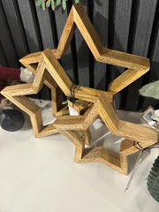 Set of 3 Wooden Stars