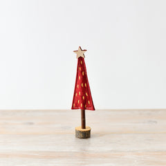 Small Red Felt Christmas Tree, 20cm