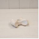 Glazed Ceramic Double Bow Candle Holder