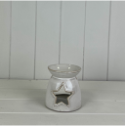Glazed Ceramic Wax Oil Burner with Star