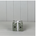Green Ceramic Present with White Bow Decoration with LED