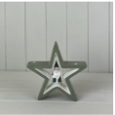 Dark Green Ceramic Star with Snowman Decoration