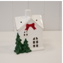 Medium Christmas Home with Red Bow