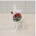 Ceramic Reindeer with Christmas Sweater and Scarf Medium