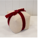 Christmas Present with Red Velvet Bow Doorstop